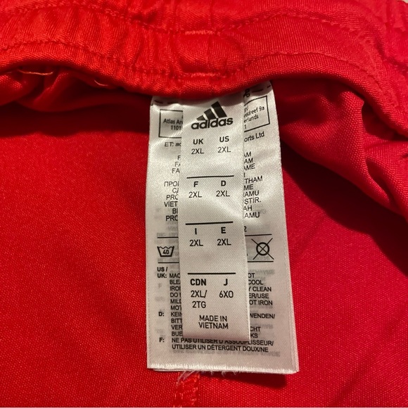 Adidas Climalite Big Logo Basketball Shorts Men's Size 2XL Red Athletic Pockets - Picture 3 of 8
